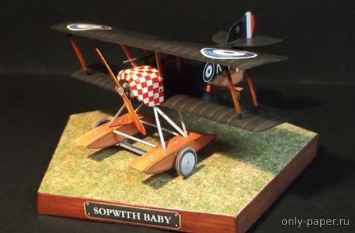 Сборная бумажная модель / scale paper model, papercraft Sopwith Baby N-2071 (Paperdiorama) 
