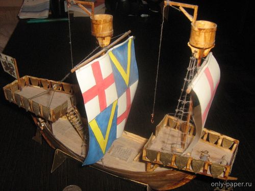 Сборная бумажная модель / scale paper model, papercraft Норманнский корабль (ЮТ для умелых рук 1987-01) 