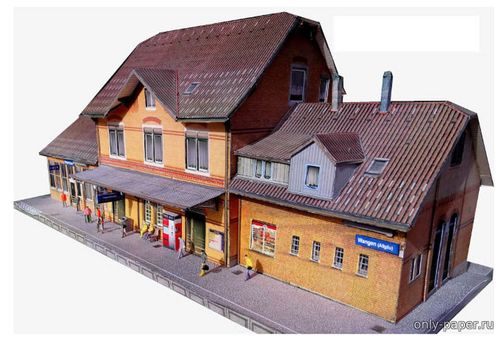Сборная бумажная модель / scale paper model, papercraft Wangen/Allgau - Bahnhof (Ausschneide Bogen) 