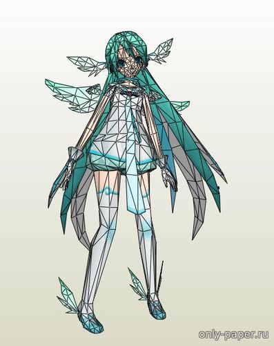Сборная бумажная модель / scale paper model, papercraft Vocaloid (Hatsune Miku Angel) 
