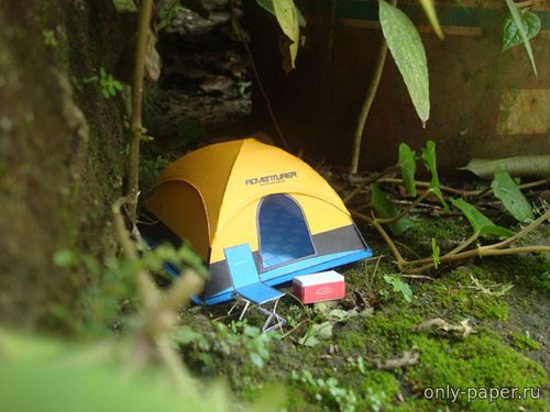 Сборная бумажная модель / scale paper model, papercraft Dome Tent Camping Set 