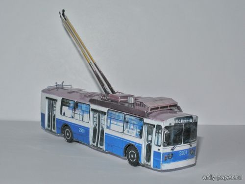 Модель троллейбуса БТЗ-5276-01 из бумаги/картона