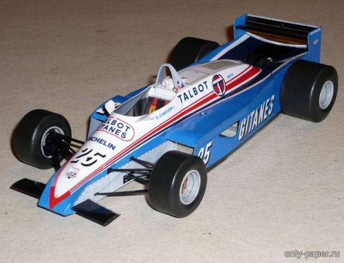 Сборная бумажная модель / scale paper model, papercraft Ligier JS11 -  E.Cheever - USA GP Las Vegas 1982 (M. Antonicky) 