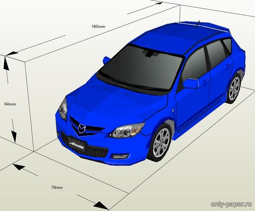Модель автомобиля Mazda 3 Axela из бумаги/картона