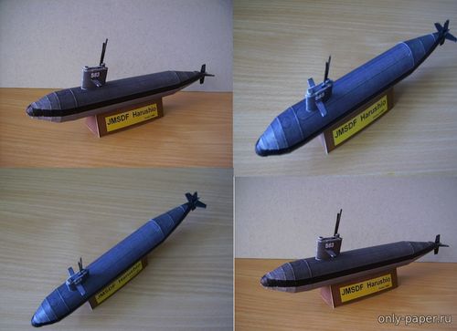 Сборная бумажная модель / scale paper model, papercraft MSDF Harushio (I-400 Class Submarine) 