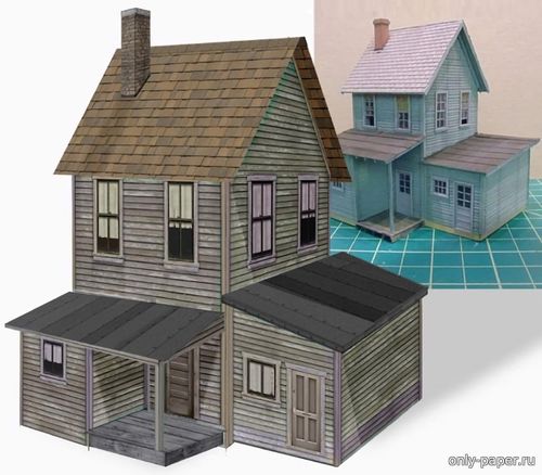 Сборная бумажная модель / scale paper model, papercraft Two Story Farm House (Clever Models) 