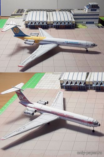 Сборная бумажная модель / scale paper model, papercraft Ил-62 - 7 авиакомпаний (Bruno VanHecke - Ing. Jaromir Smid) 