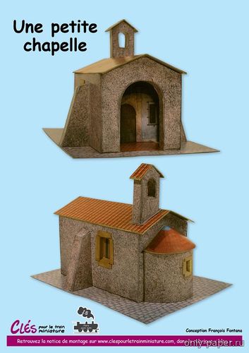 Сборная бумажная модель / scale paper model, papercraft Часовня / La petite Chapelle (Cles pour les trains miniature 18) 
