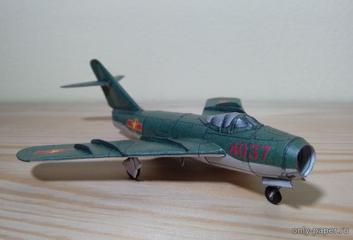 Сборная бумажная модель / scale paper model, papercraft MiG-17F VPAF, Vietnam War (Kampfflieger - PacificWind) 