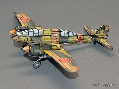 Сборная бумажная модель / scale paper model, papercraft Mitsubishi Ki-46 DINAH type 100 (Trotskiy Studio) 