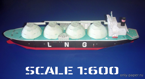 Сборная бумажная модель / scale paper model, papercraft СПГ-танкер «Флора» / LNG liqued natural gas carrier Flora (Toshimasa Mitsutake) 