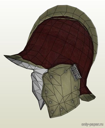 Модель шлема бургонет из бумаги/картона