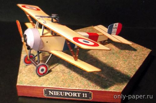 Сборная бумажная модель / scale paper model, papercraft Nieuport 11 Jean Navarre (Paperdiorama) 
