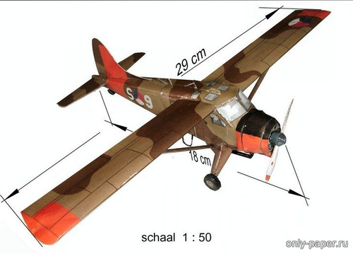 Сборная бумажная модель / scale paper model, papercraft DeHavilland DHC-02 Beaver 