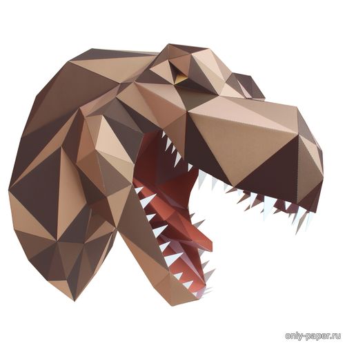 Сборная бумажная модель / scale paper model, papercraft Настенная скульптура: Тираннозавр / Wall Sculpture Tyrannosaurus (Canon) 