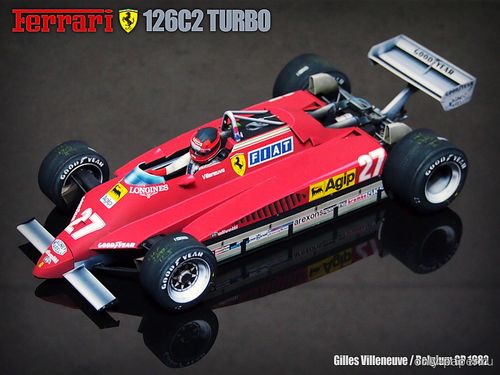 Сборная бумажная модель / scale paper model, papercraft Ferrari 126C2 (Sunny78) 