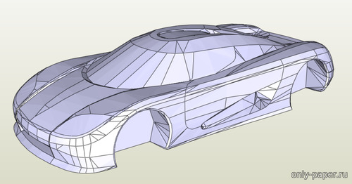 Сборная бумажная модель / scale paper model, papercraft Koenigsegg Agera - корпус (Andry) 