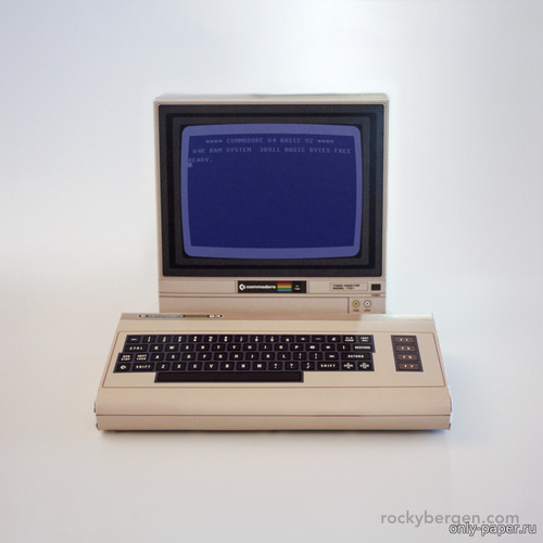 Сборная бумажная модель / scale paper model, papercraft Персональный компьютер Commodore 64 (Rocky Bergen) 