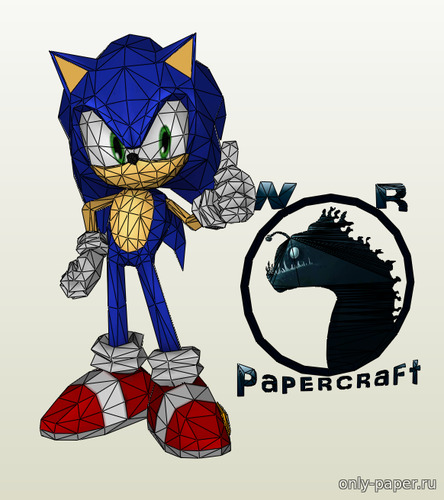 Сборная бумажная модель / scale paper model, papercraft Sonic The Hedgehog - Sega 