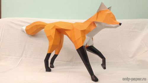 Сборная бумажная модель / scale paper model, papercraft Fox / Лиса 