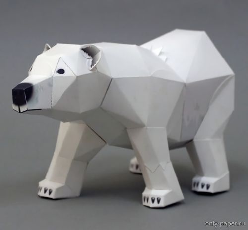 Сборная бумажная модель / scale paper model, papercraft Белый медведь / Polar Bear 