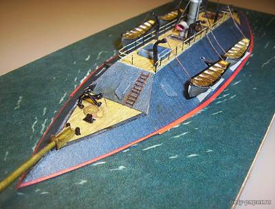 Модель броненосца конфедератов CSS Raleigh из бумаги/картона
