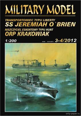 Сборная бумажная модель / scale paper model, papercraft SS Jeremiah O'Brien & ORP Krakowiak (Halinski MM 3-4/2012) 