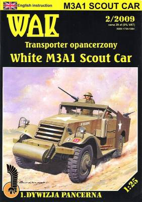 Сборная бумажная модель / scale paper model, papercraft White M3A1 Scout Car (WAK 2/2009) 