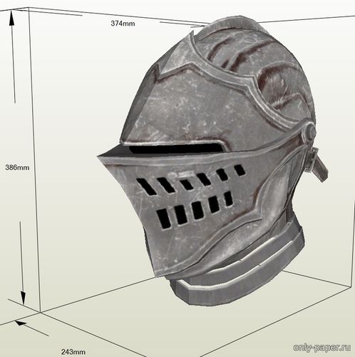Модель шлема Элитного Рыцаря из бумаги/картона