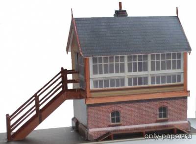 Сборная бумажная модель / scale paper model, papercraft Пост управления ж/д / Railway Signal Box 