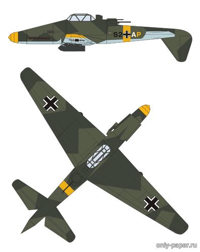 Сборная бумажная модель / scale paper model, papercraft Junkers Ju 187 (Kampfflieger) 