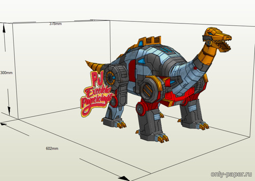 Сборная бумажная модель / scale paper model, papercraft Dinobots - Sludge 