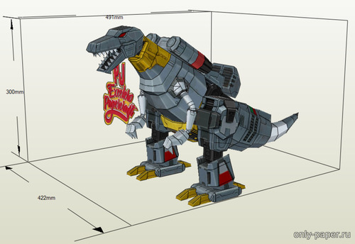 Сборная бумажная модель / scale paper model, papercraft Dinobots - Grimlock 