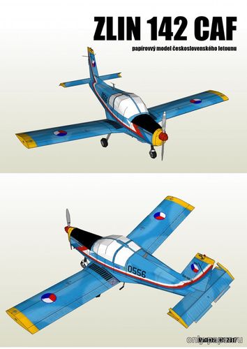 Сборная бумажная модель / scale paper model, papercraft Zlin Z-142 Czech Air Force (Jirka Malinka) 