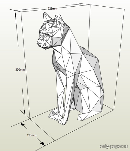Модель кошки из бумаги/картона