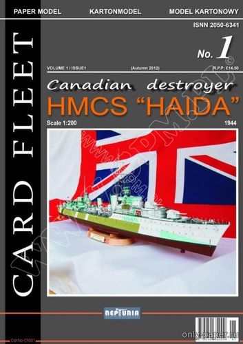 Сборная бумажная модель / scale paper model, papercraft HMCS Haida (Neptunia) 