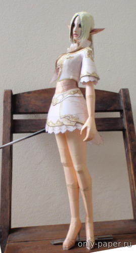 Сборная бумажная модель / scale paper model, papercraft Эльфийка / Female Elf (Lineage II) 