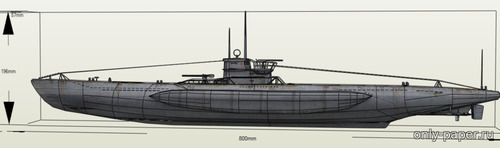 Сборная бумажная модель / scale paper model, papercraft U-96 (NecruS) 