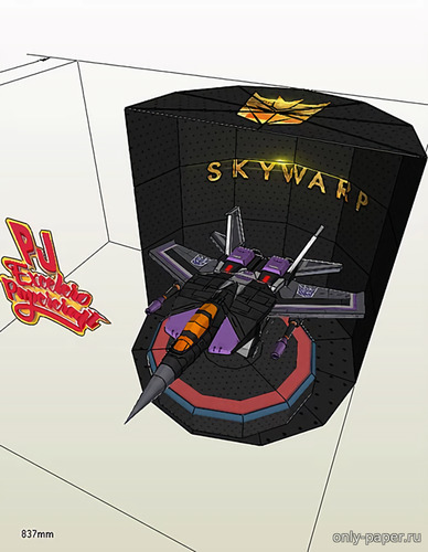 Сборная бумажная модель / scale paper model, papercraft Скайворп / Skywarp (Трансформеры) 