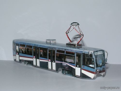 Модель трамвая КТМА №5310 из бумаги/картона
