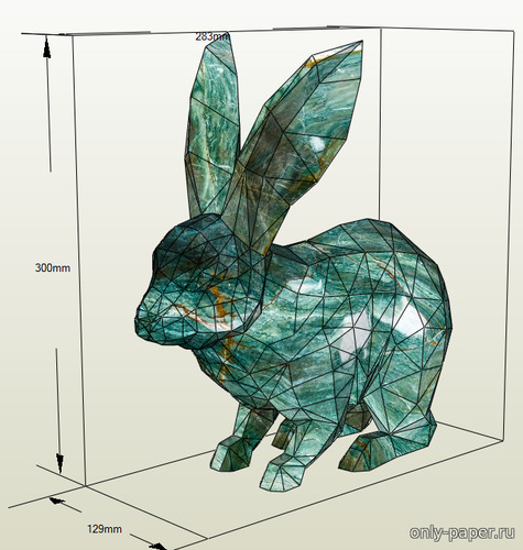 Сборная бумажная модель / scale paper model, papercraft Изумрудный заяц (Aybek Osmonaliev) 