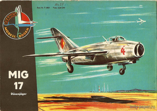 Сборная бумажная модель / scale paper model, papercraft MiG-17 (Kranich) 