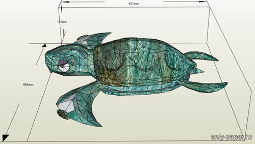 Сборная бумажная модель / scale paper model, papercraft Изумрудная черепаха 
