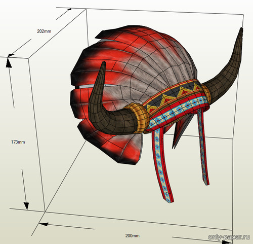 Сборная бумажная модель / scale paper model, papercraft Индейский головной убор / Indian Headdress (DUMDUMFOLD) 