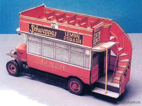 Сборная бумажная модель / scale paper model, papercraft London bus K-AEG (ABC 25-26/1997) 