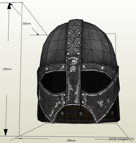 Сборная бумажная модель / scale paper model, papercraft Nordic Helmet (Mount & Blade) 
