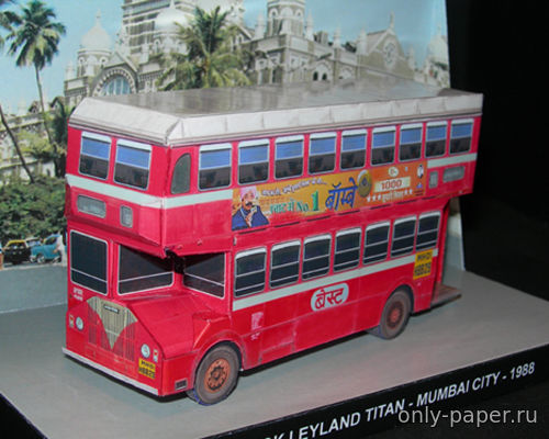 Сборная бумажная модель / scale paper model, papercraft Ashok Leyland Titan (Paperdiorama) 