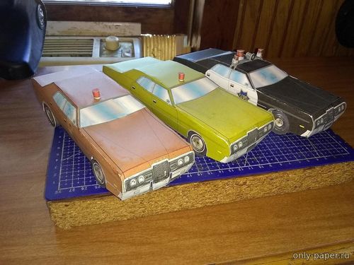 Сборная бумажная модель / scale paper model, papercraft 1972 Ford Galaxie & San Francisco Police Department Cruiser (15 вариантов) 