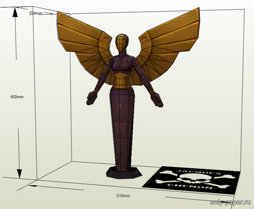 Сборная бумажная модель / scale paper model, papercraft Золотая статуя (Jacques Chenon) 