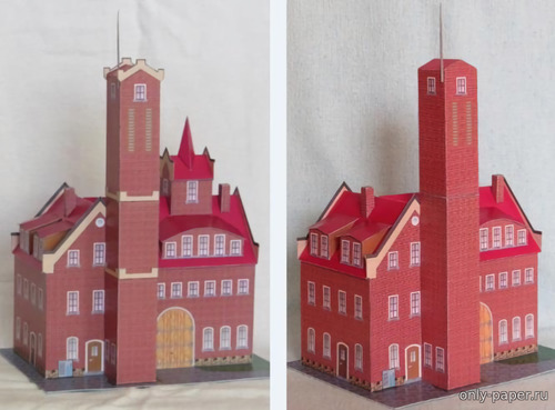 Сборная бумажная модель / scale paper model, papercraft Старинная пожарная часть (Boris Voigt) 